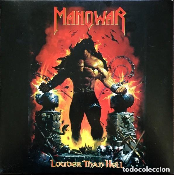 Discos de vinil: MANOWAR - LOUDER THAN HELL ..LP DE GEFFEN RECORDS - NUEVA EDICION LIMITADA - CON INSERT - NUEVO.