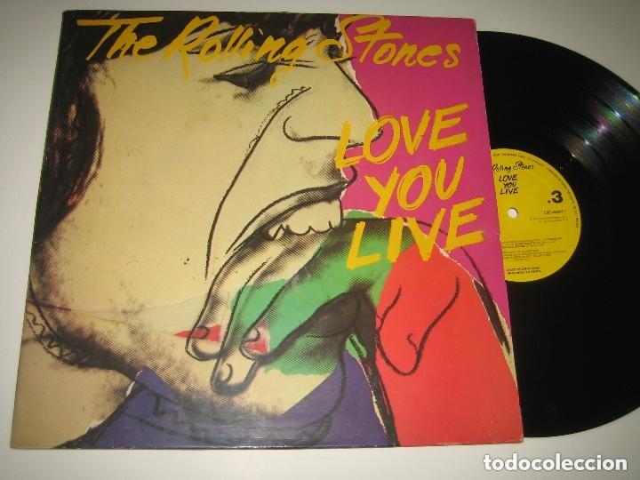 Discos de vinilo: ROLLING STONES - LOVE YOU LIVE ..DOBLE DISCO - ANDY WHAROL DE 1977 - PROMO ESPA&Ntilde;OL