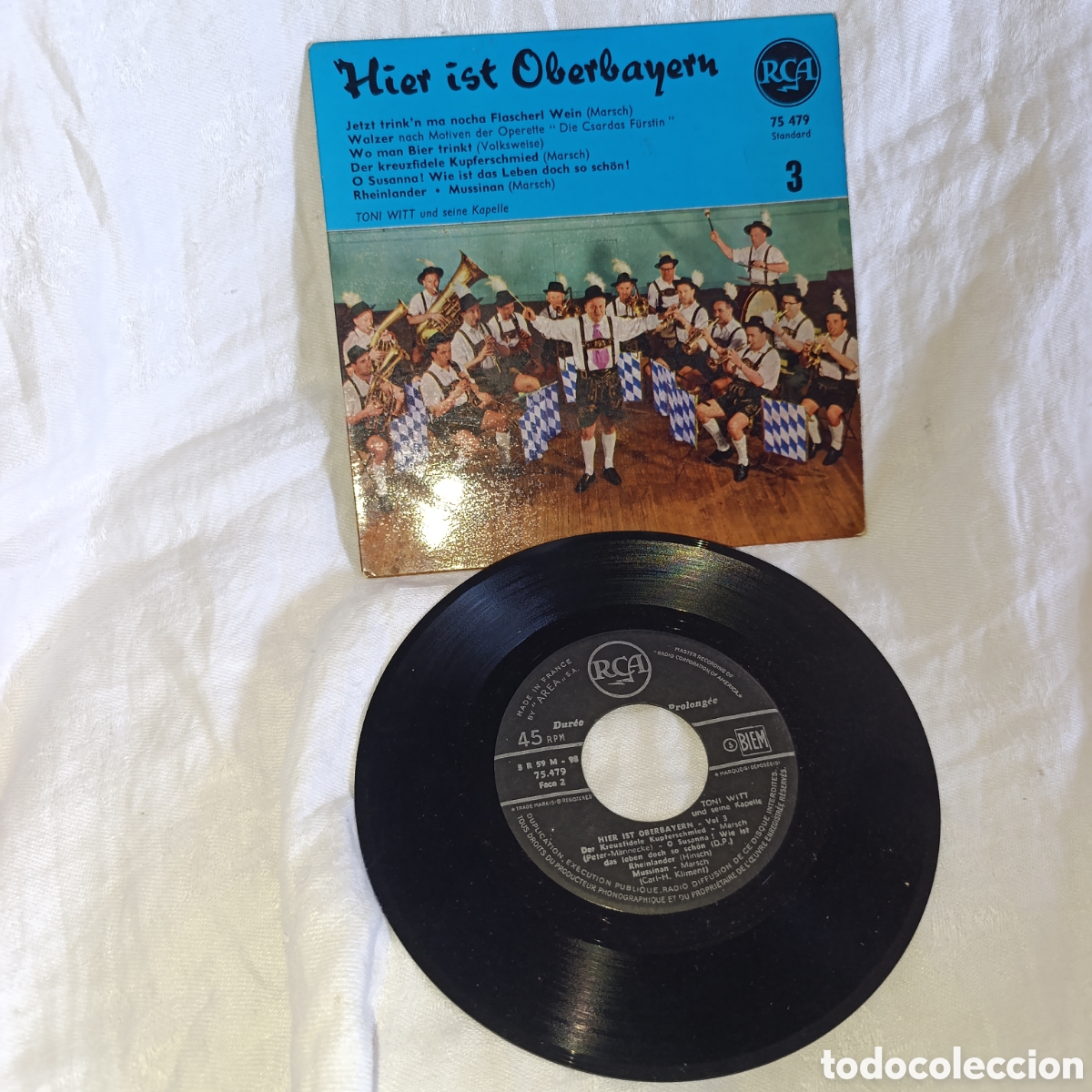 Discos de vinilo: Folck alem&aacute;n alpino,Disco Vinilo EP 7&rdquo; - Toni Witt und seine Kapelle - Hier ist Oberbayern 1959/62