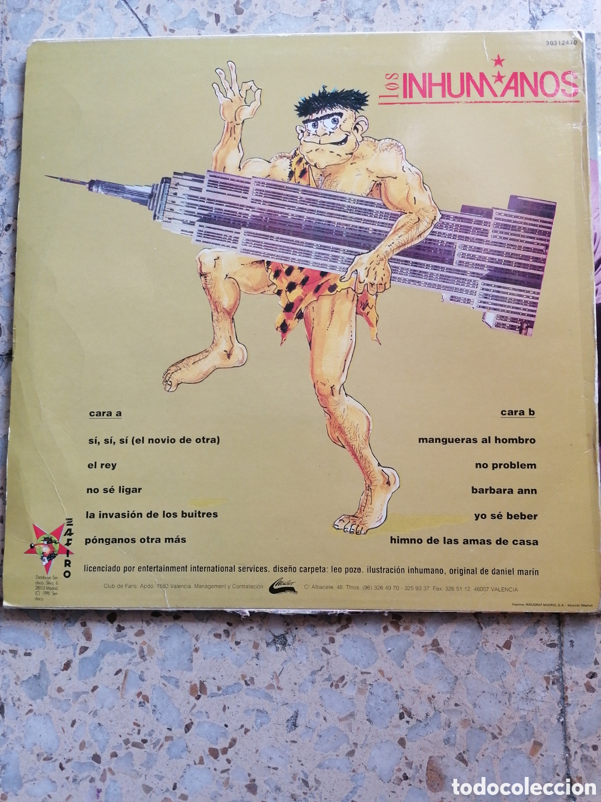 Discos de vinilo: LOS INUMANOS NO PROBLEM 1990 ESPA&Ntilde;A - Foto 2