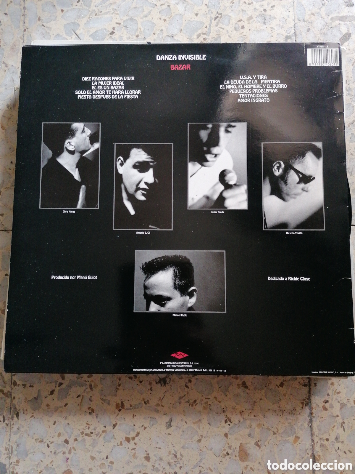 Discos de vinilo: LP DANZA INVISIBLE BAZAR 1991 INSERT EX - Foto 2