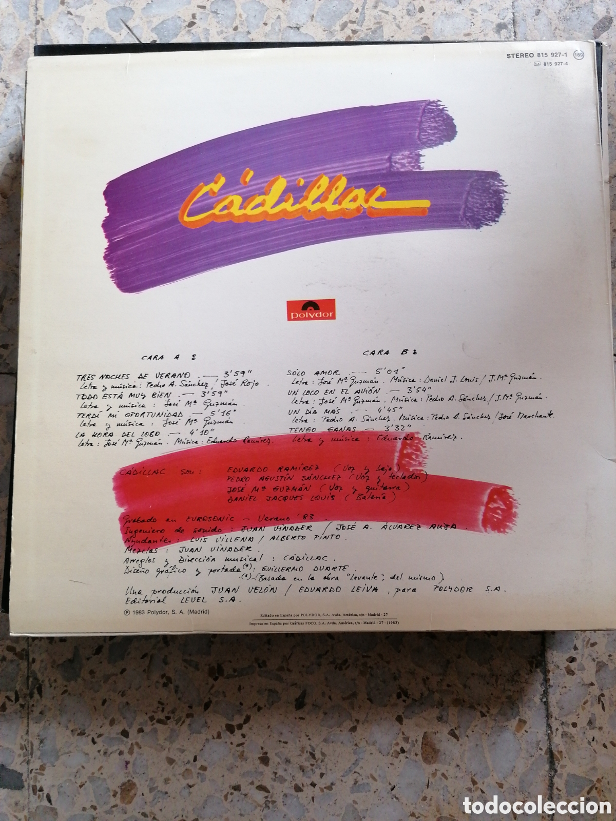 Discos de vinilo: LP CADILLAC UN DIA MAS 1983 INSERT EX - Foto 2