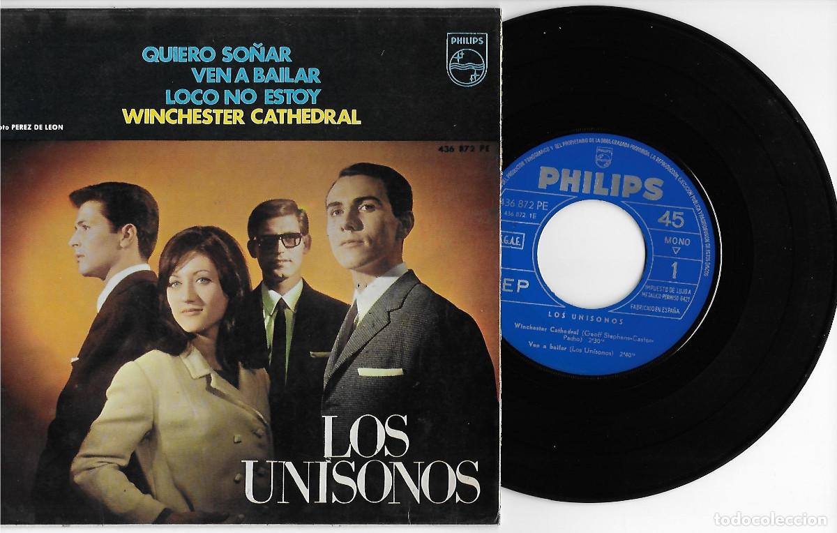 Discos de vinilo: LOS UNISONOS 7&rdquo; SPAIN EP 45 QUIERO SO&Ntilde;AR WINCHESTER CATHEDRAL &acute;67 SINGLE VINILO MONO BEAT GARAGE POP