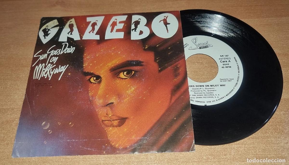 Discos de vinilo: GAZEBO Sun goes down on milkyway 7&rdquo; SINGLE VINILO PROMO DEL A&Ntilde;O 1987 ITALO DISCO CONTIENE 2 TEMAS