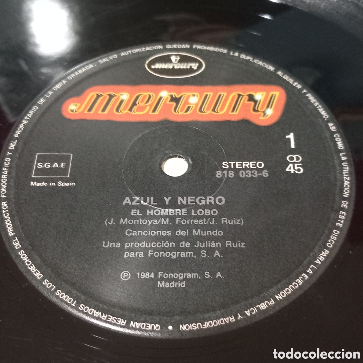 Discos de vinilo: MAXI EL HOMBRE LOBO 1984 MERCURY - Foto 3