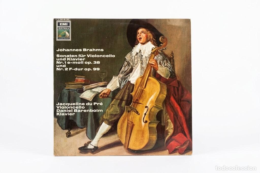 Discos de vinilo: BRAHMS CELLO SONATAS OP 38 & 99 - JACQUELINE DU PRE DANIEL BARENBOIM - VINILO LP EMI ELECTROLA GERMA