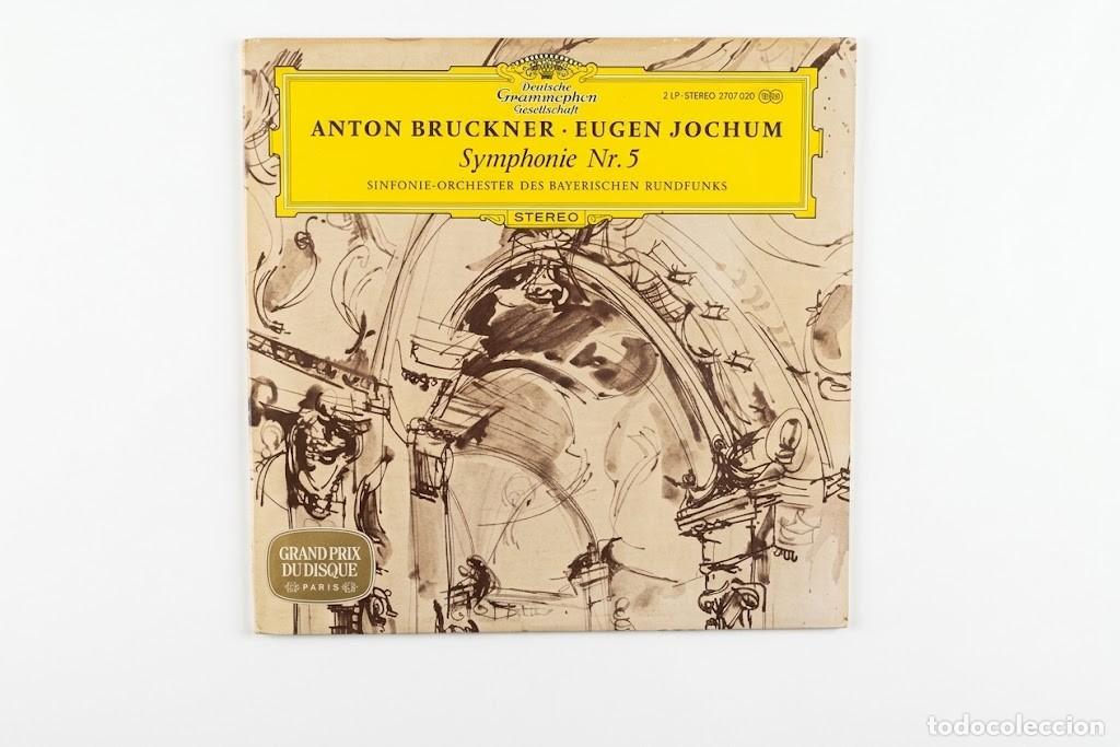 Discos de vinilo: BRUCKNER SINFONIA N&ordm; 5 - EUGEN JOCHUM BAYERISCHEN RUNDFUNKS - DOBLE 2 LP GATEFOLD - DGG 2707 020 GER