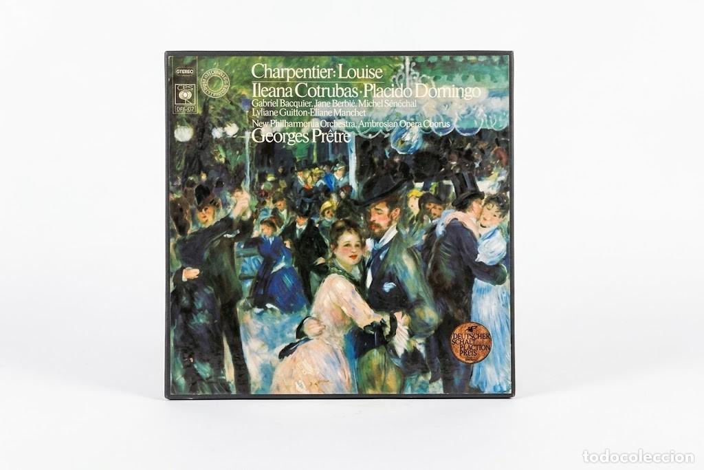 Discos de vinilo: CHARPENTIER LOUISE LUISA - PLACIDO DOMINGO ILEANA COTRUBAS PRETRE - CAJA 3 LP + LIBRO - CBS 1978