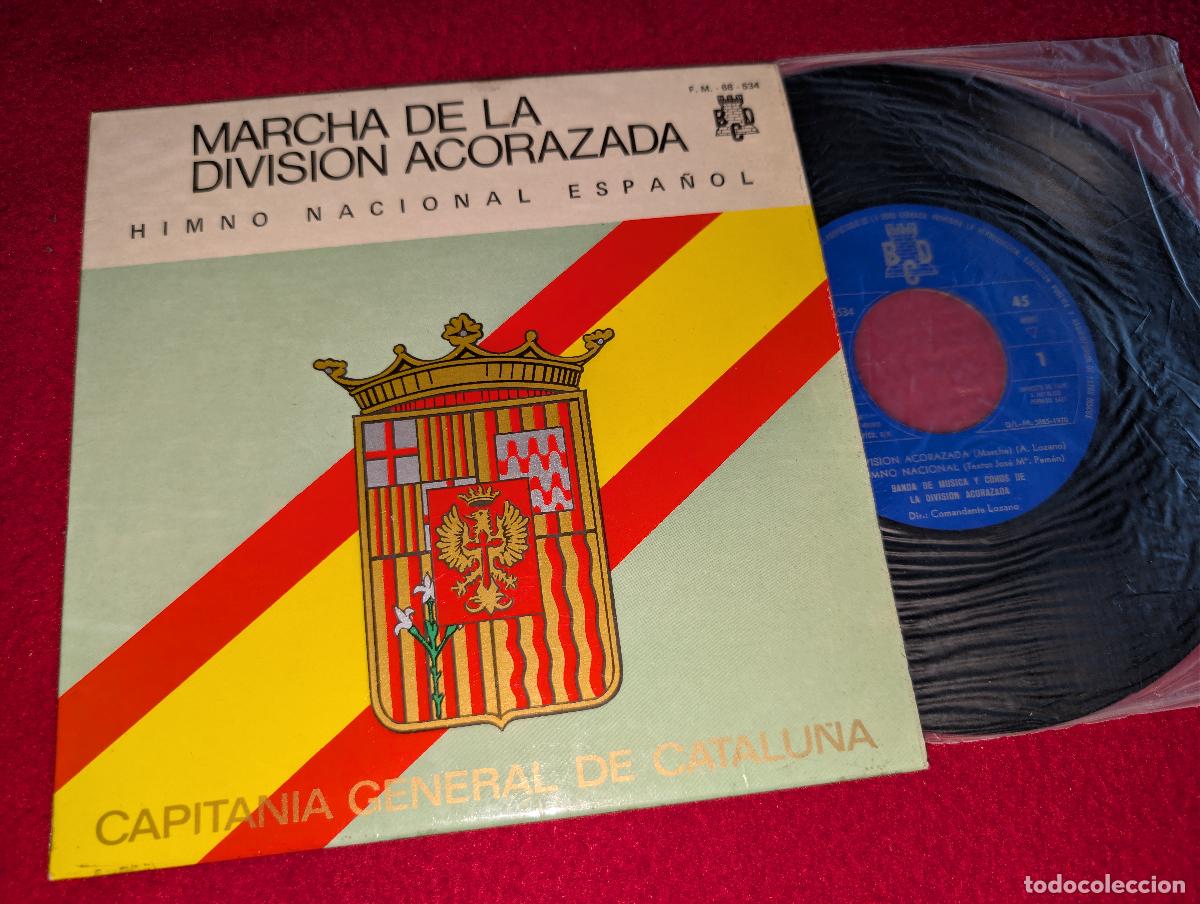 Discos de vinilo: BANDA DIVISION ACORAZADA dir Lozano Himno nacional espa&ntilde;ol +2 EP 7'' BCD promo Capitania Catalu&ntilde;a