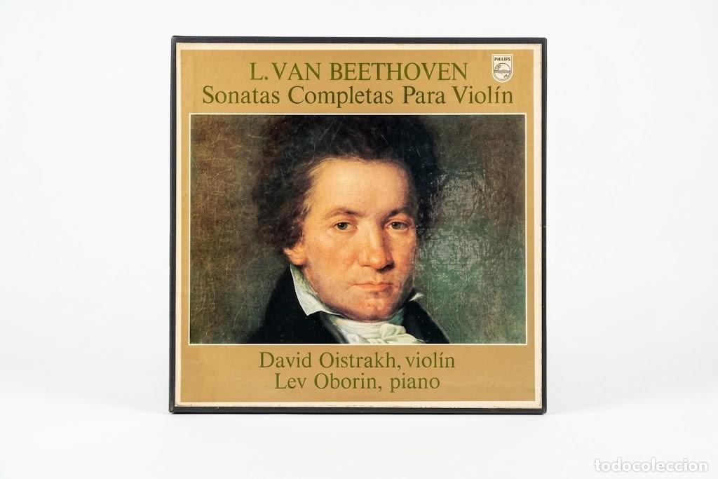 Discos de vinilo: BEETHOVEN SONATAS COMPLETAS VIOLIN - DAVID OISTRAKH LEV OBORIN - CAJA 4 LP + LIBRO - PHILIPS STEREO