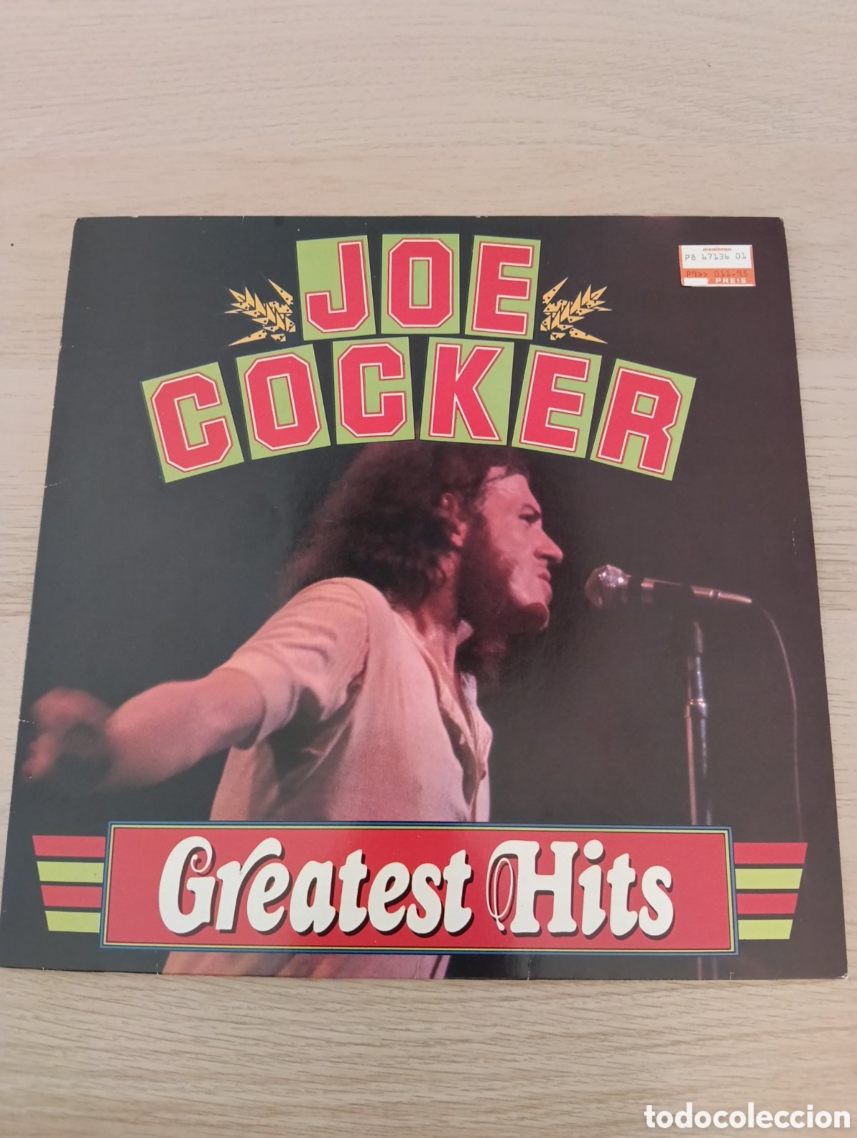 Discos de vinilo: Joe Cocker. &rdquo; Greatest Hits - 16 Greatest Hits &rdquo;. Edici&oacute;n Holandesa. Neon