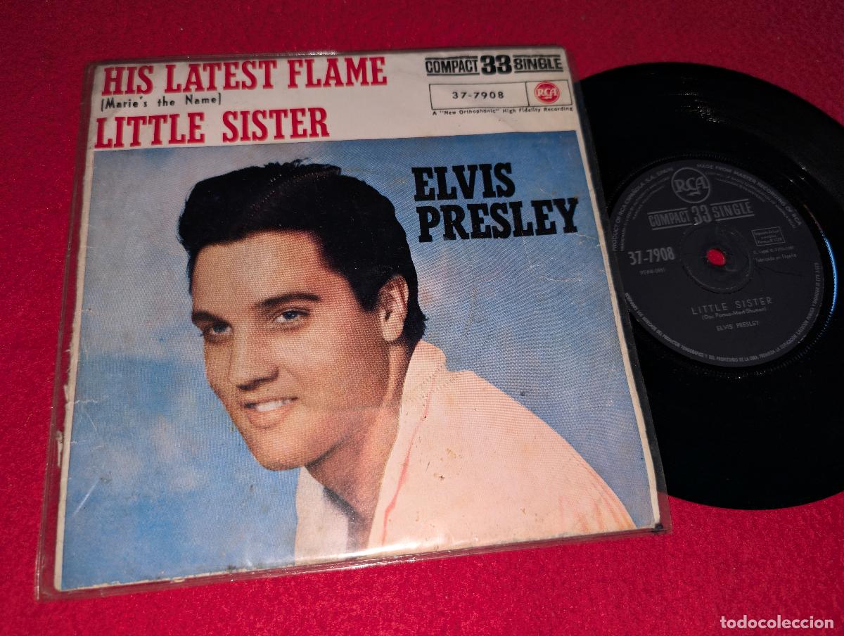 Discos de vinilo: ELVIS PRESLEY His latest flame/Little sister 7'' SINGLE 1961 RCA 33RPM SPAIN ESPA&Ntilde;A 37-7908