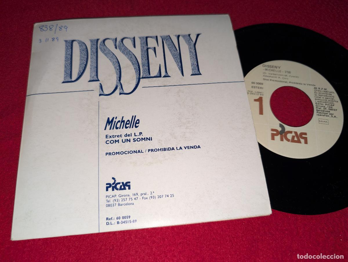 Discos de vinilo: DISSENY Michelle 7'' SINGLE 1989 Picap PROMO CATALA CORS