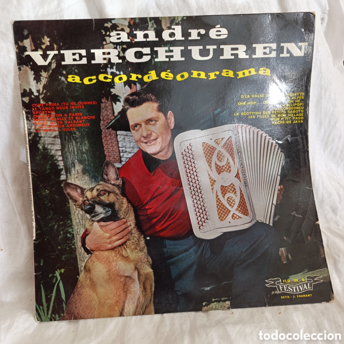 Discos de vinilo: Musette,Disco de Vinilo LP Andr&eacute; Verchuren &ndash; Accord&eacute;onrama (1959) / Formato 10&rdquo;