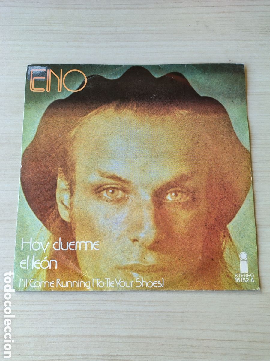 Discos de vinilo: BRIAN ENO Hoy duerme el le&oacute;n The Lion Sleeps Tonight / I'll Come Running (1975 ISLAND SP) ROXY MUSIC