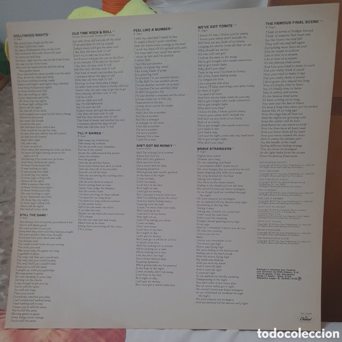 Discos de vinilo: BOB SEGER * STRANGER IN TOWN - Foto 6