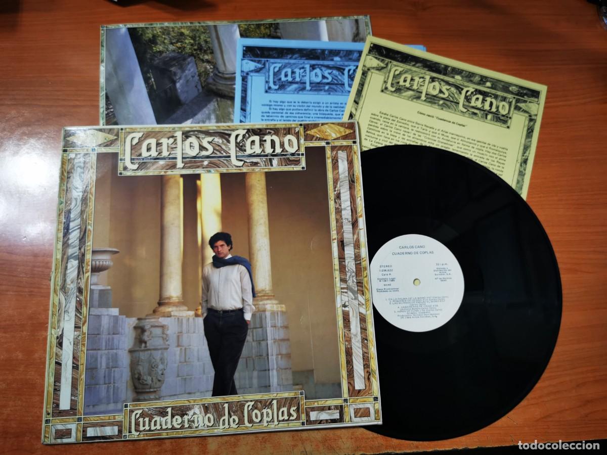 Discos de vinilo: CARLOS CANO Cuaderno de coplas LP VINILO PROMO DEL A&Ntilde;O 1985 ENCARTE HOJAS PROMO 9 TEMAS