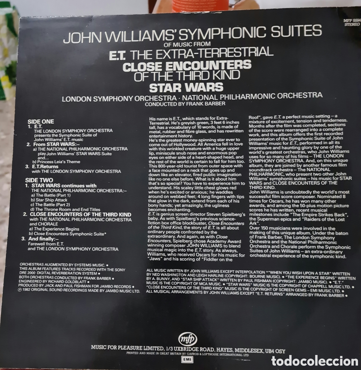 Discos de vinilo: JOHN WILLIAMS * JOHN WILLIAMS SYMPHONIC SUITE - Foto 2