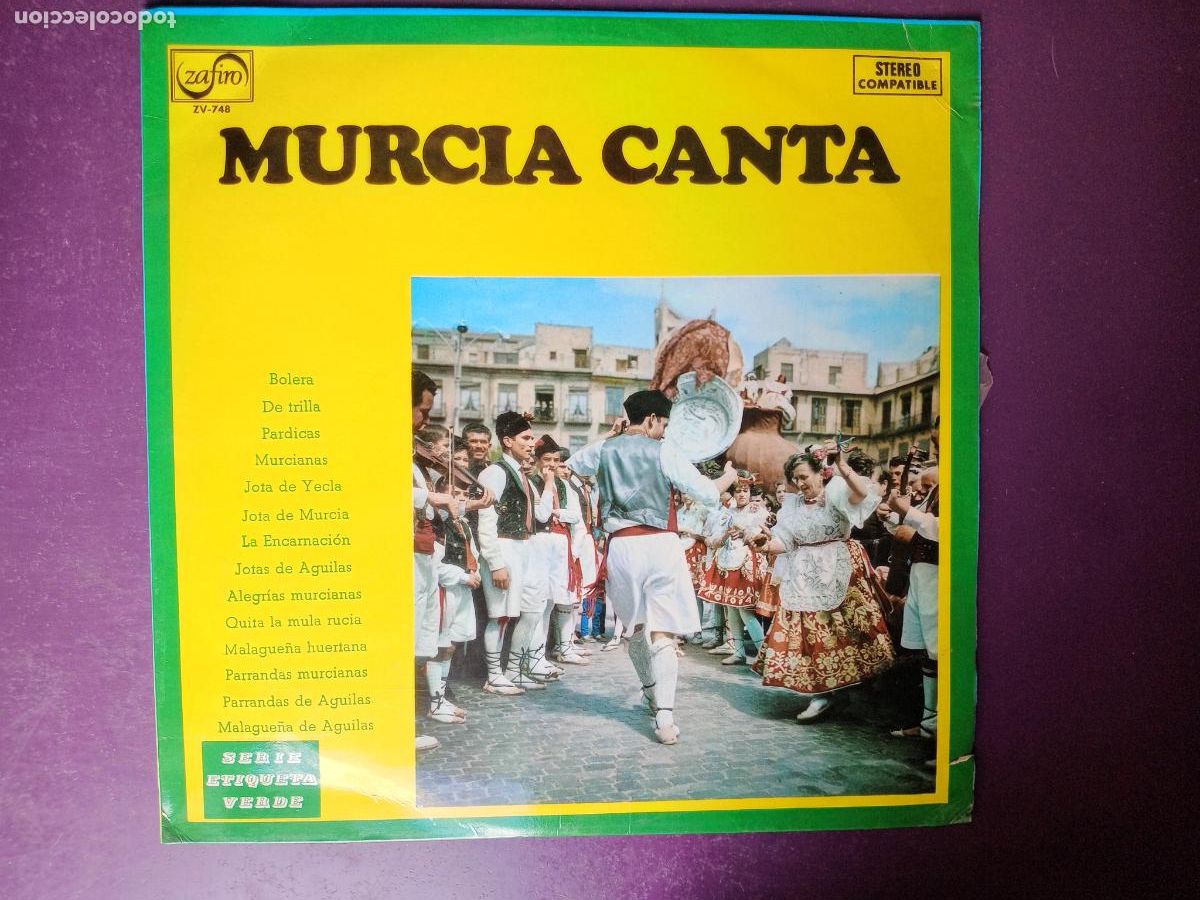 Discos de vinilo: MURCIA CANTA - LP ZAFIRO 1973, FOLK TRAD - PARRANDAS, JOTAS, ALEGRIAS, RONDALLA GINES TORRANO