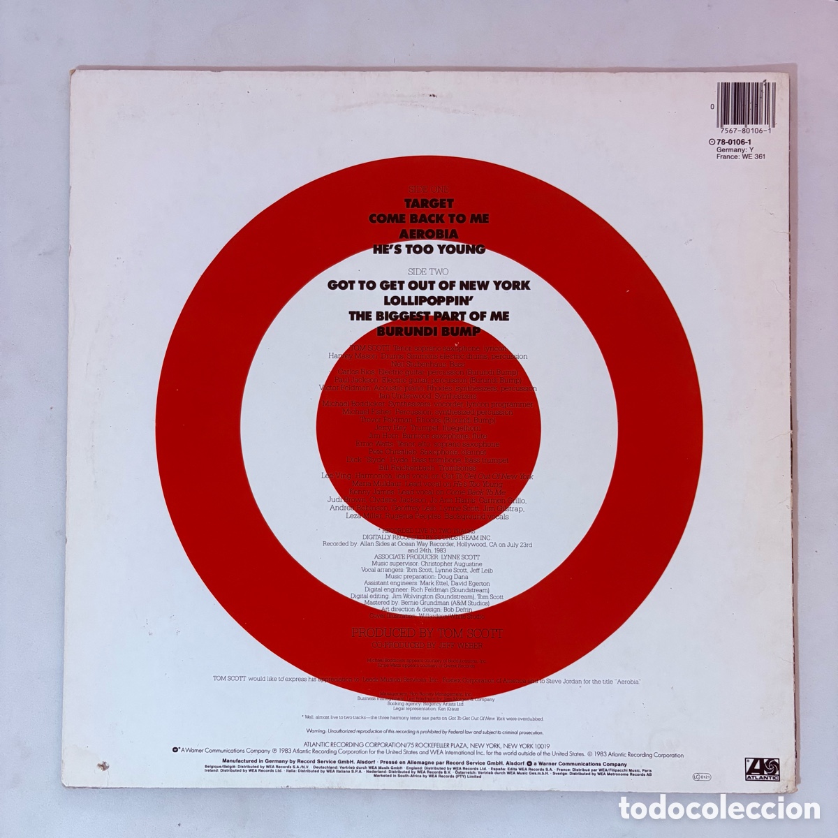 Discos de vinilo: lp Tom Scott &ndash; Target edicion europea de 1983 - Foto 2