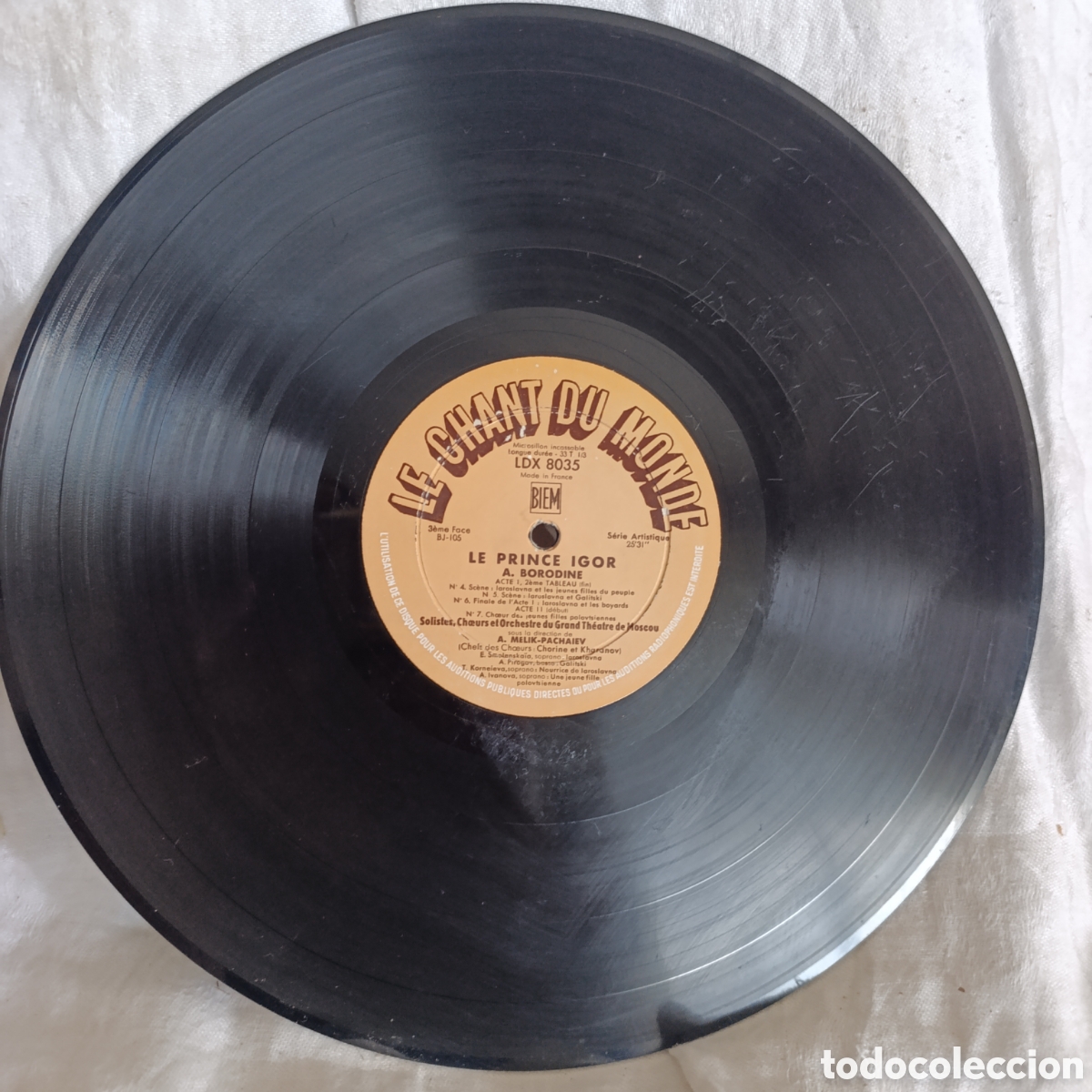 Discos de vinilo: Opera rusa,Vinilo LP El Pr&iacute;ncipe &Iacute;gor (Le Prince Igor) - A. Borodin | Edici&oacute;n Francesa 1953 (LDX 803