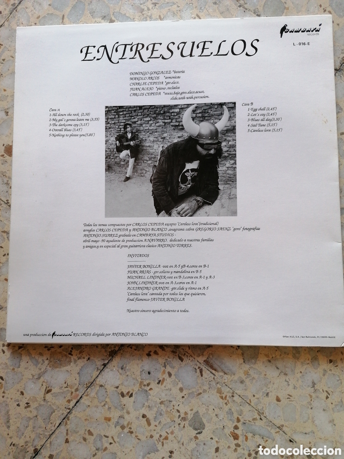 Discos de vinilo: LP ENTRESUELOS 1990 INSERT EX - Foto 2
