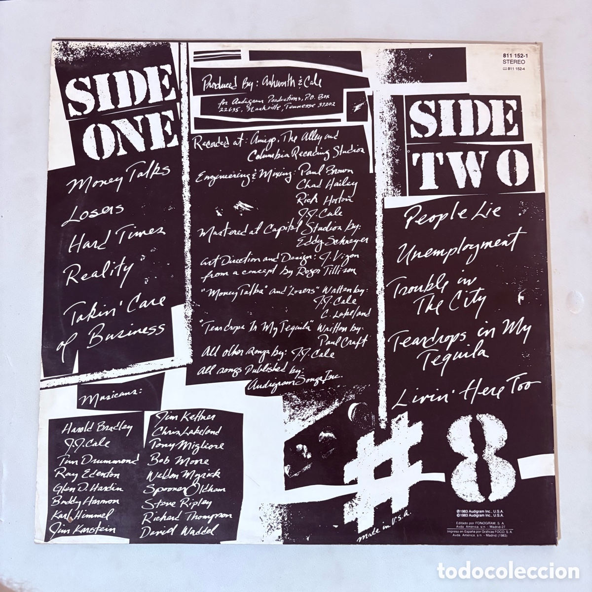 Discos de vinilo: lp J.J. Cale &ndash; #8 edicion espa&ntilde;ola de 1983 - Foto 2