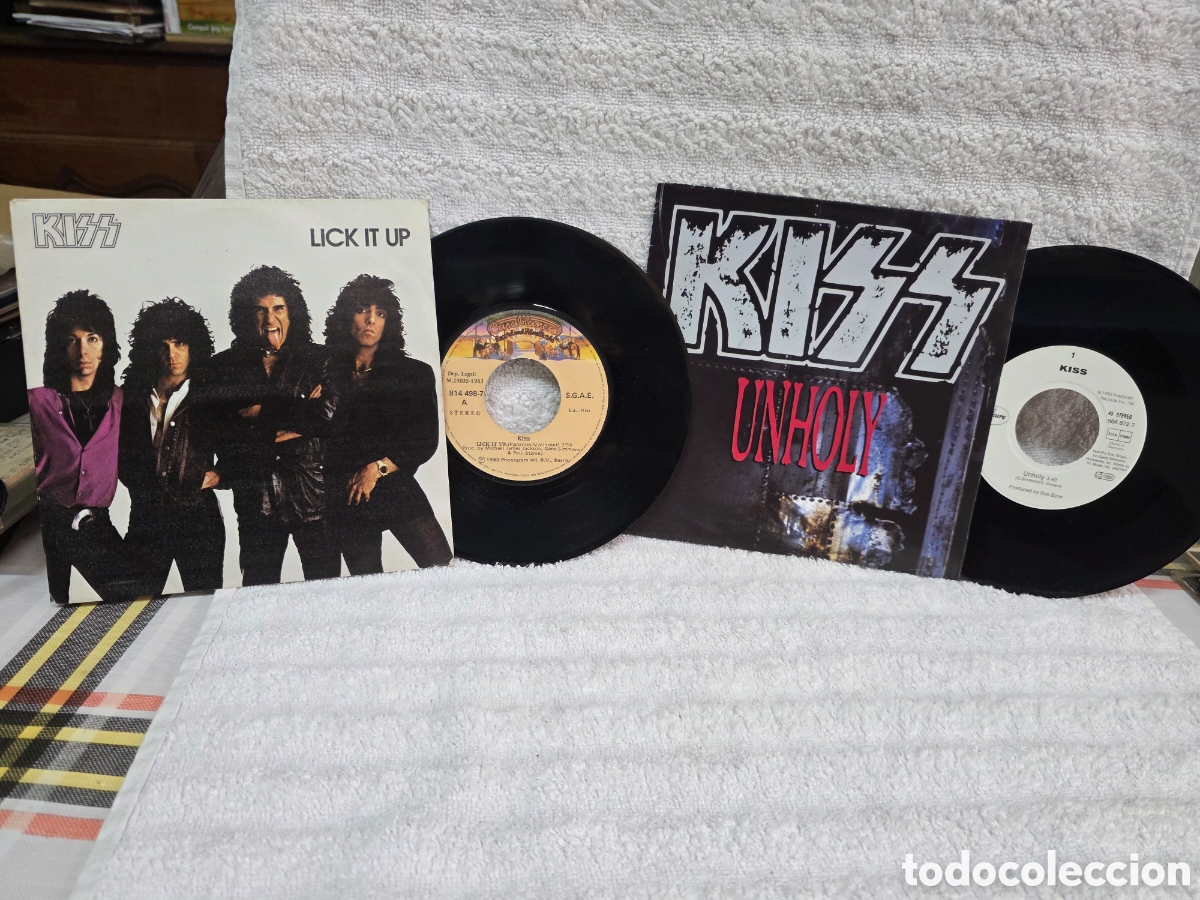 Discos de vinilo: KISS - LICK IT UP + UNHOLY EDC. Spain u EU