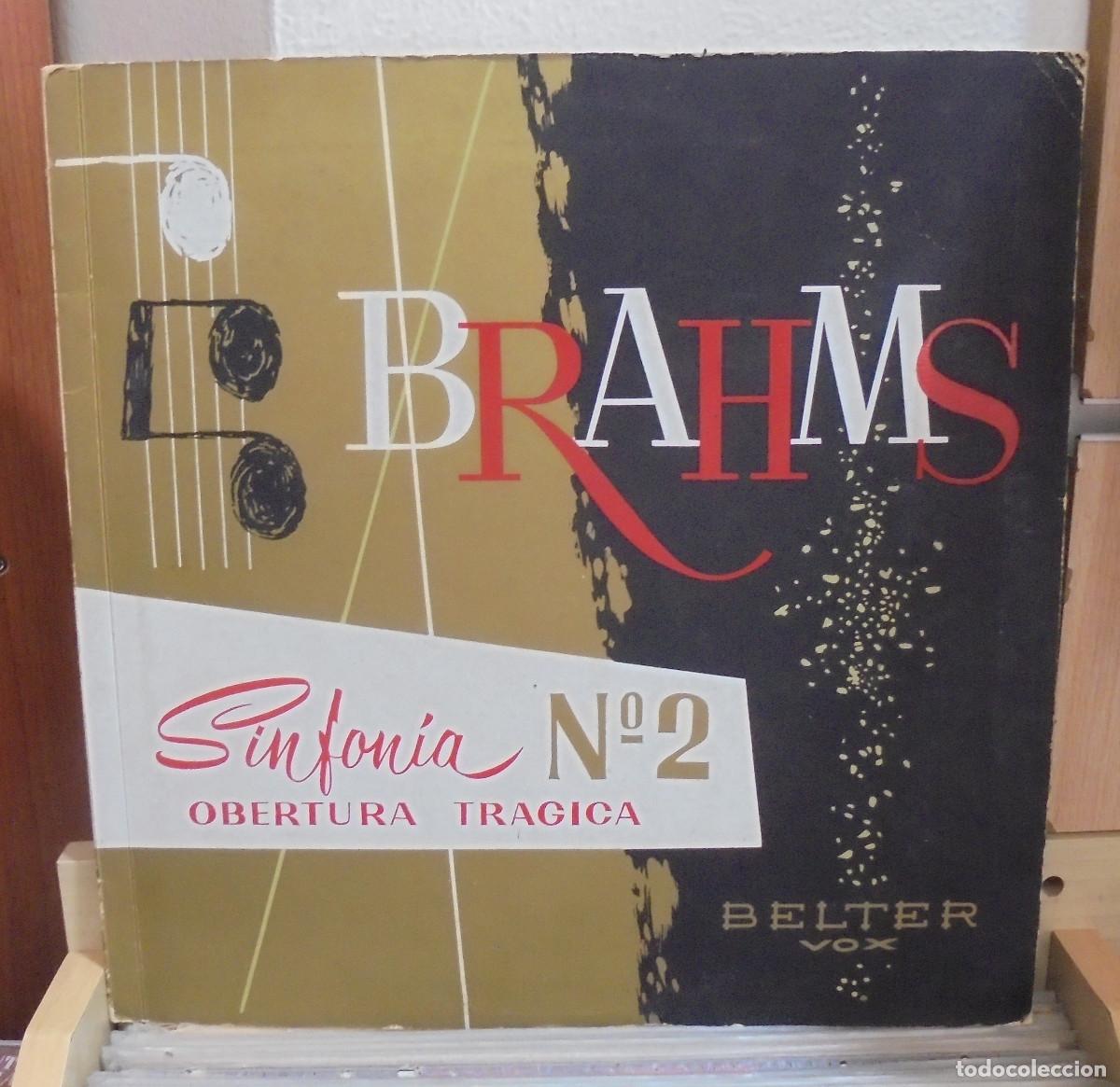 Discos de vinilo: Brahms. Sinfon&iacute;a n&ordm; 2. obertura tr&aacute;gica. Belter / Vox 1958 -- LP