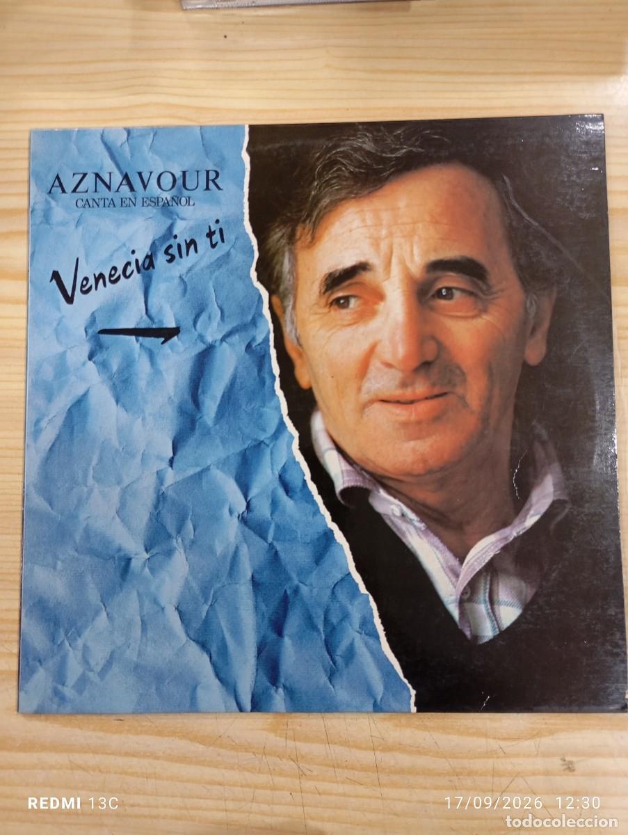 Discos de vinilo: LP - Aznavour &lrm;&ndash; Canta En Espa&ntilde;ol Venecia Sin Ti Excelente copia