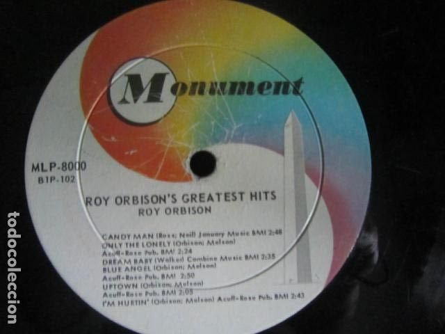 Discos de vinilo: ROY ORBISON - ROY ORBISON'S GREATEST HITS LP - ORIGINAL U.S.A. MONUMENT RECORDS 1963 - MONOAURAL