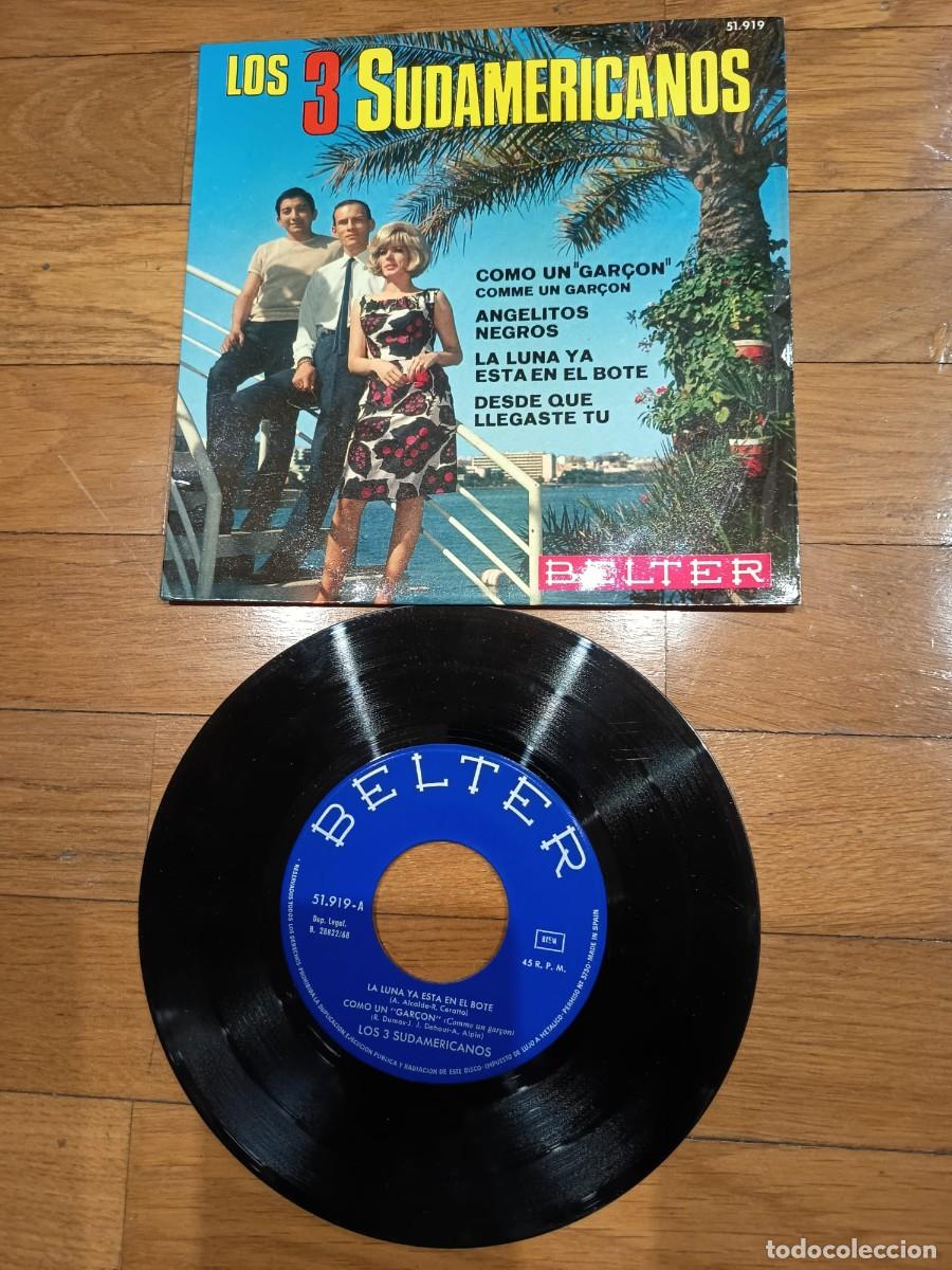 Discos de vinilo: SINGLE EP - LOS TRES SUDAMERICANOS - LA LUNA YA ESTA EN EL BOTE - 1968