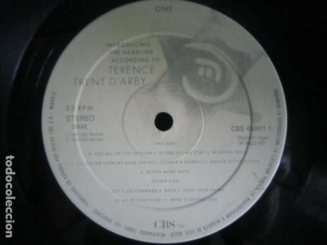 Discos de vinilo: TERENCE TRENT DARBY - INTRODUCING LP - ORIGINAL ESPA&Ntilde;OL CBS 1987 - MUY NUEVO (5) - SIN FUNDA -