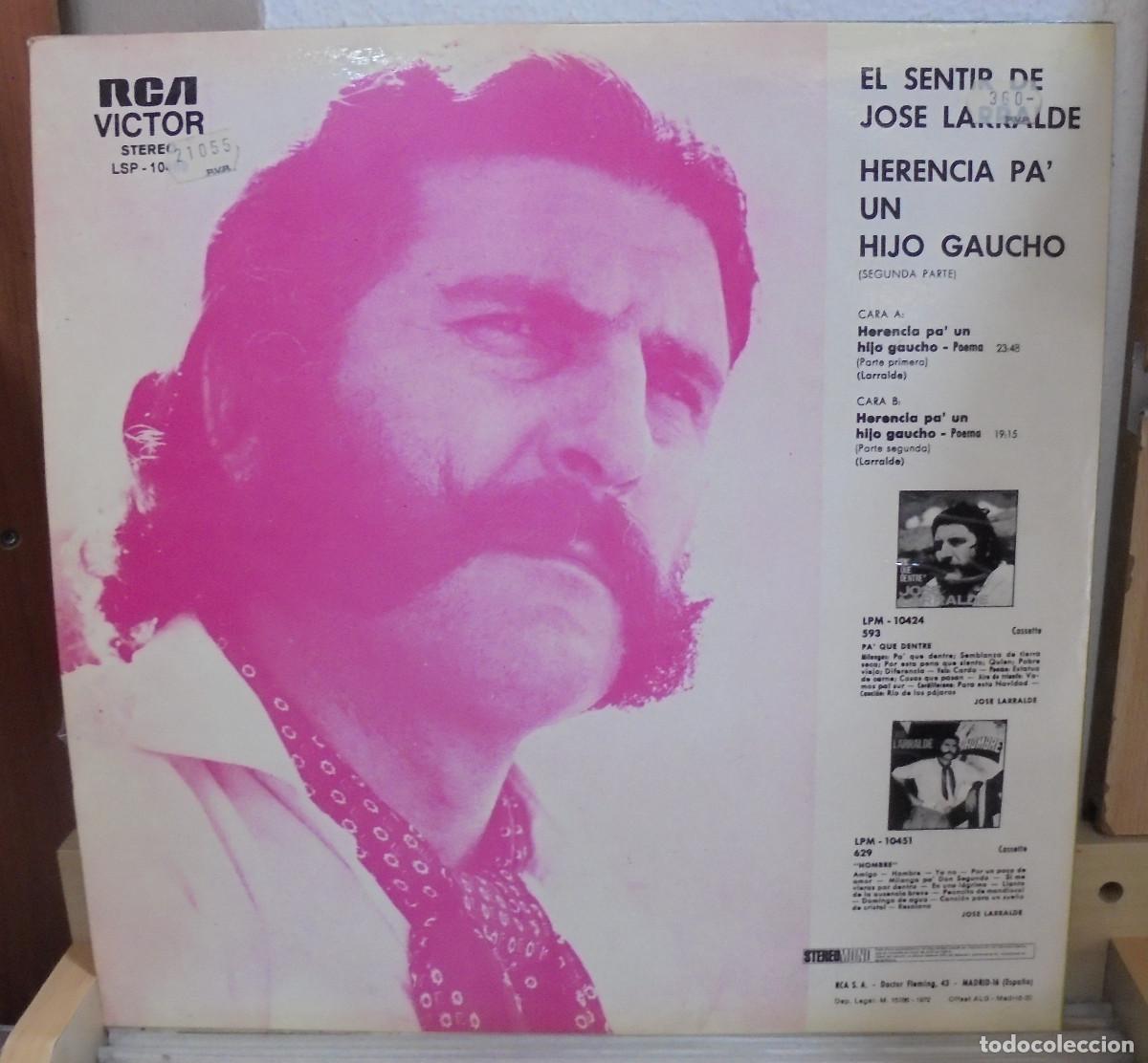 Discos de vinilo: El sentir de Jos&eacute; Larralde -- LP - Foto 2