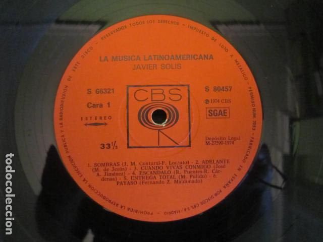 Discos de vinilo: JAVIER SOLIS - LA MUSICA DE LATINOAMERCIA LP - EDICION ESPA&Ntilde;OLA - CBS 1974 NUEVO(5) SIN FUNDA