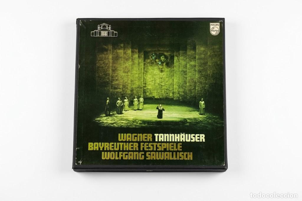 Discos de vinilo: WAGNER TANNHAUSER - SAWALLISCH WINDGASSEN SILJA BUMBRY - CAJA 3 LP + LIBRO - PHILIPS BAYREUTH