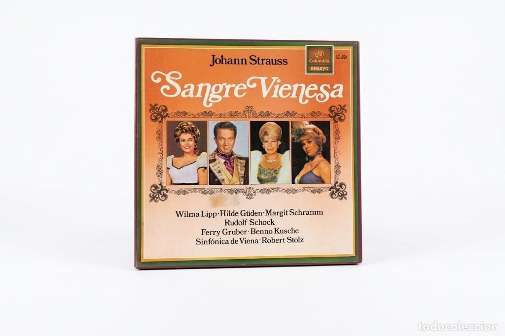 Discos de vinilo: JOHANN STRAUSS SANGRE VIENESA WIENER BLUT - ROBERT STOLZ RUDOLF SCHOCK - CAJA 2 LP + LIBRO -COLUMBIA