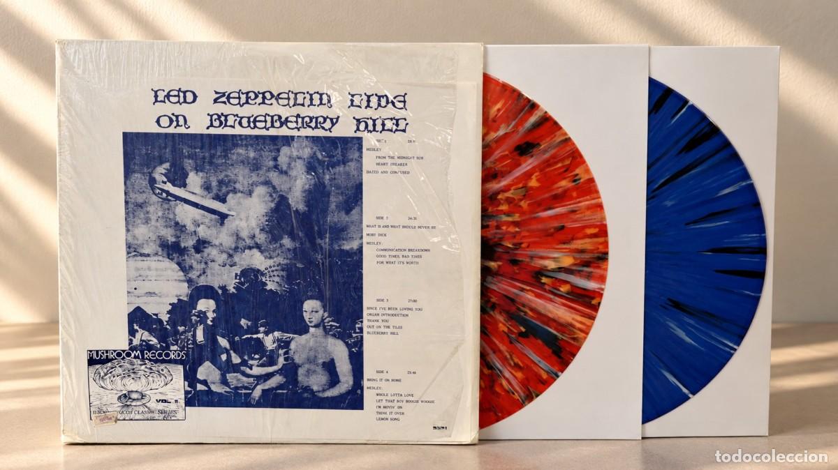 Discos de vinilo: LED ZEPPELIN &ndash; LIVE ON BLUEBERRY HILL RARE 1976 US 2LP &ndash; ORANGE SPLATTER & BLUE SPLATTER VINYL