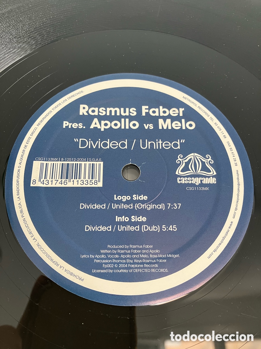 Discos de vinilo: Rasmus Faber - Divided/United - Foto 2