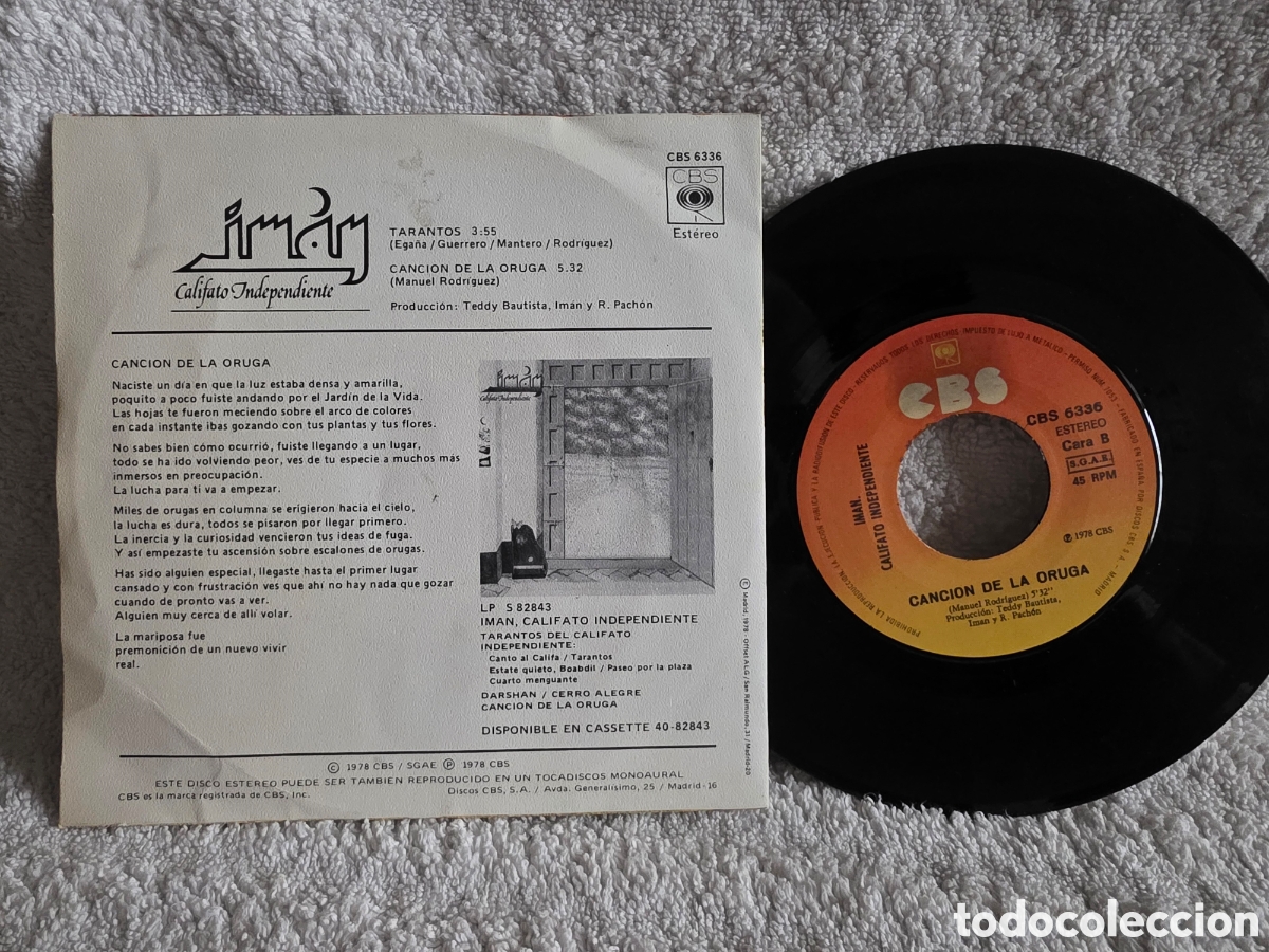 Discos de vinilo: Im&aacute;n, Califato Independiente&nbsp;&ndash;&nbsp;Tarantos 1978 - Foto 2