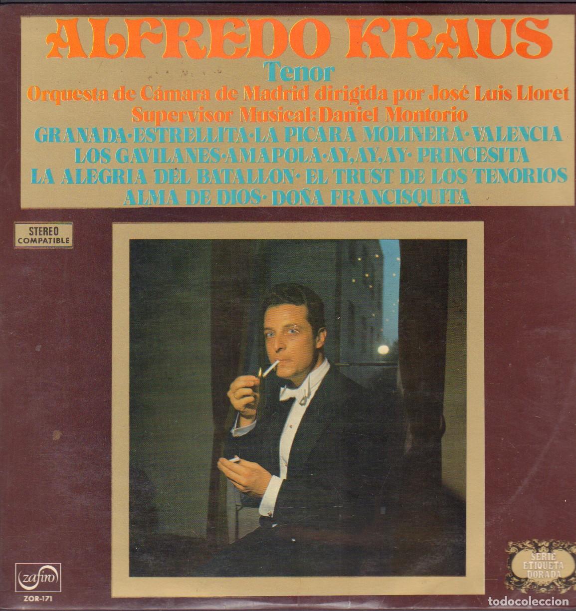 Discos de vinilo: ALFREDO KRAUS - GRANADA, ESTRELLITA, PICARA MOLINERA, VALENCIA.../ LP ZAFIRO 1972 RF-26823