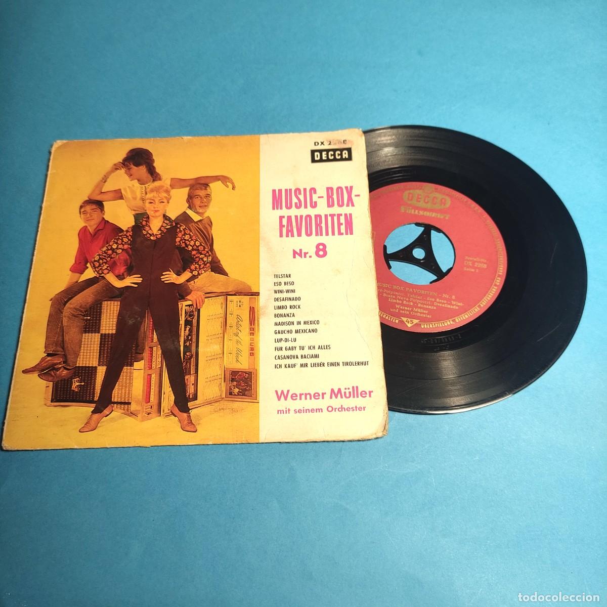 Discos de vinilo: Werner M&uuml;ller Und Sein Orchester &ndash; Music-Box-Favoriten Nr. 8 ** EP 4 CANCIONES**juani