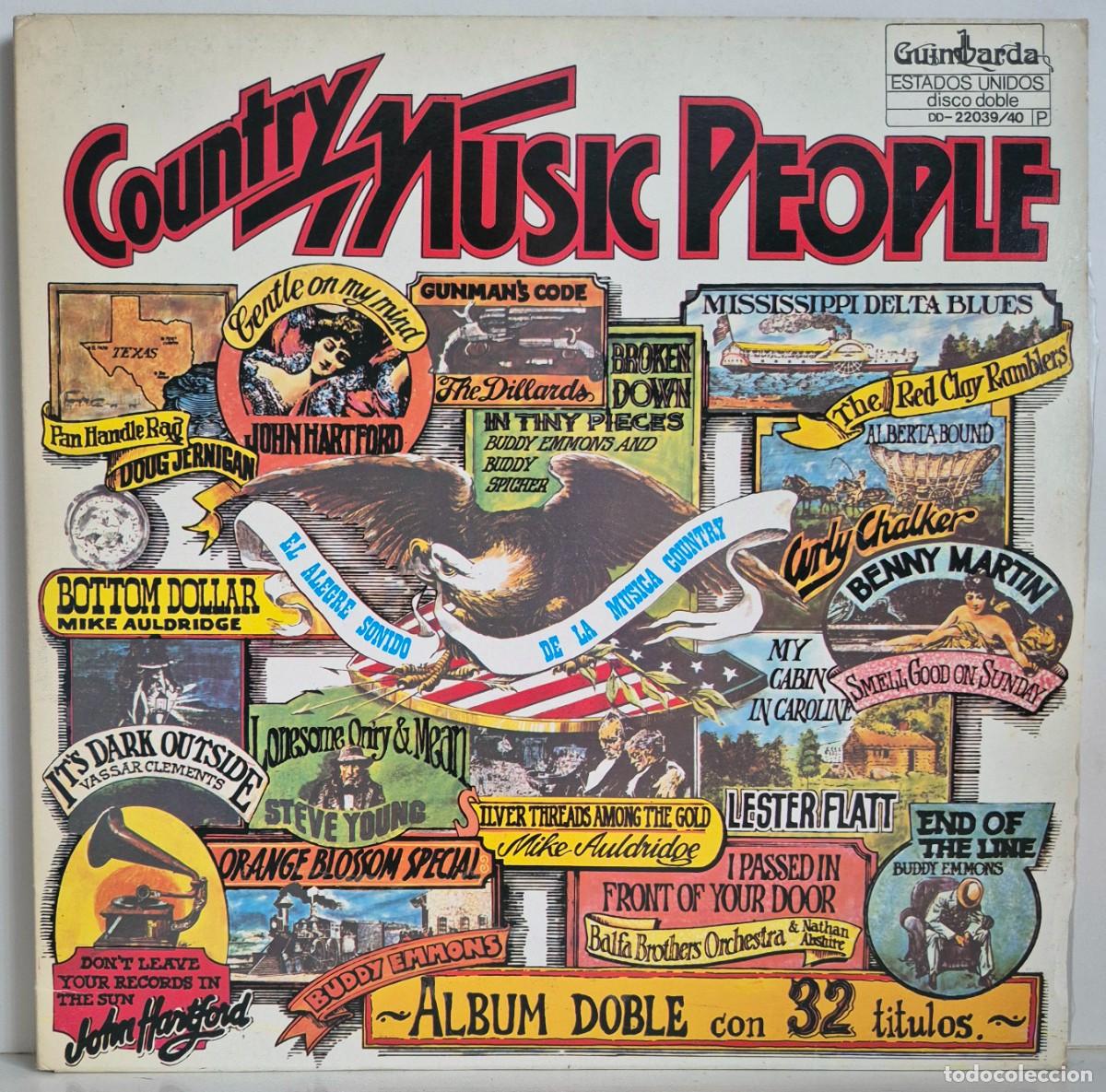 Discos de vinilo: Country Music People. 2 LP vinilo gatefold. Recopilatorio del sello Guinbarda