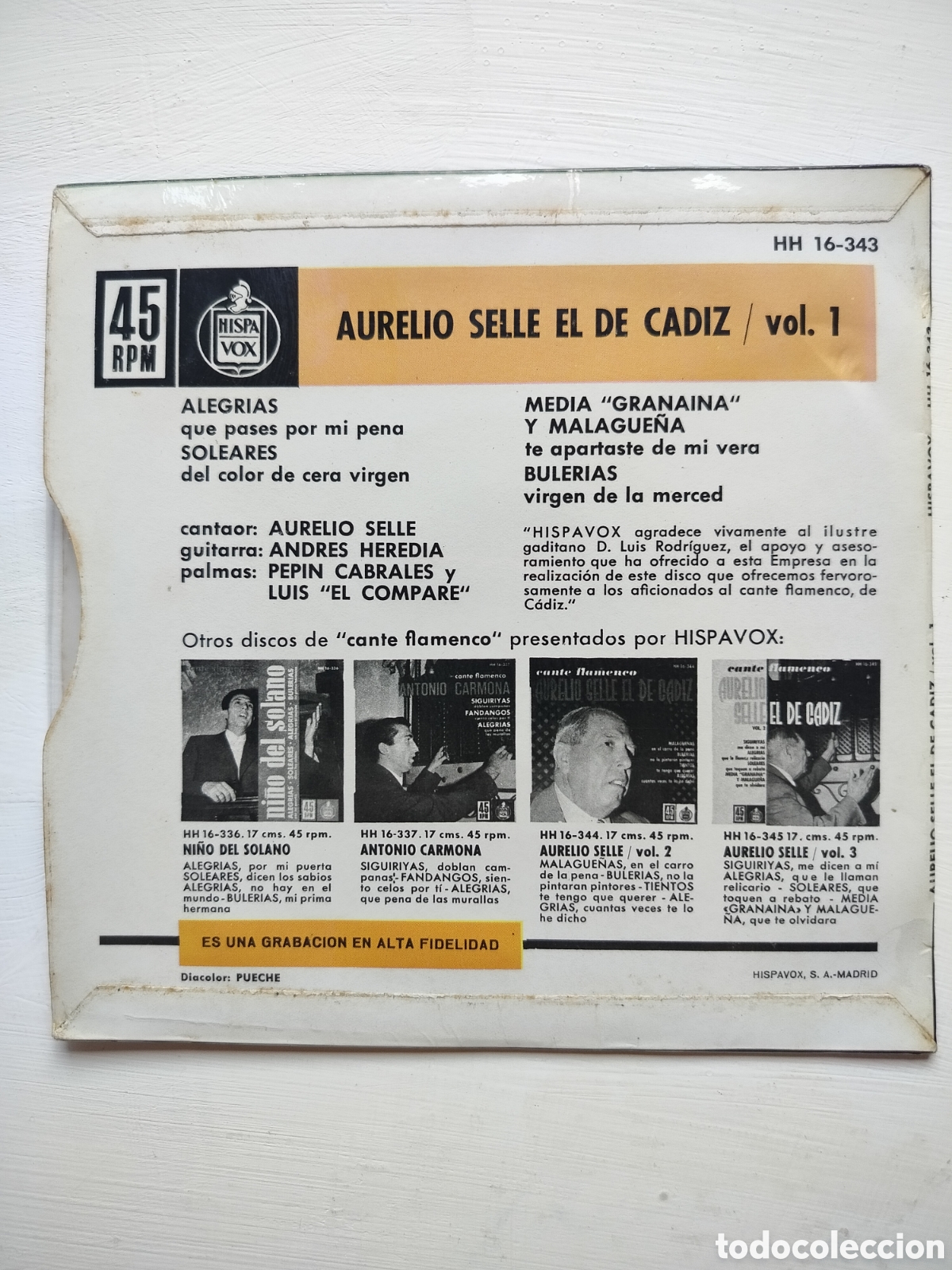 Discos de vinilo: Aurelio Selle de C&aacute;diz EP - Foto 2