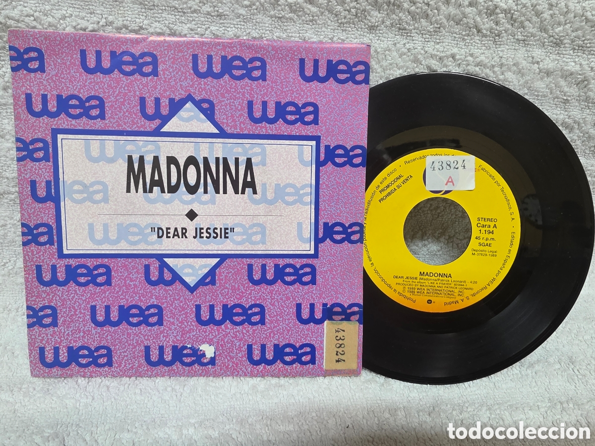 Discos de vinilo: Madonna&nbsp;&ndash;&nbsp;Dear Jessie 1989 PROMO ESPA&Ntilde;OL MUY BUSCADO