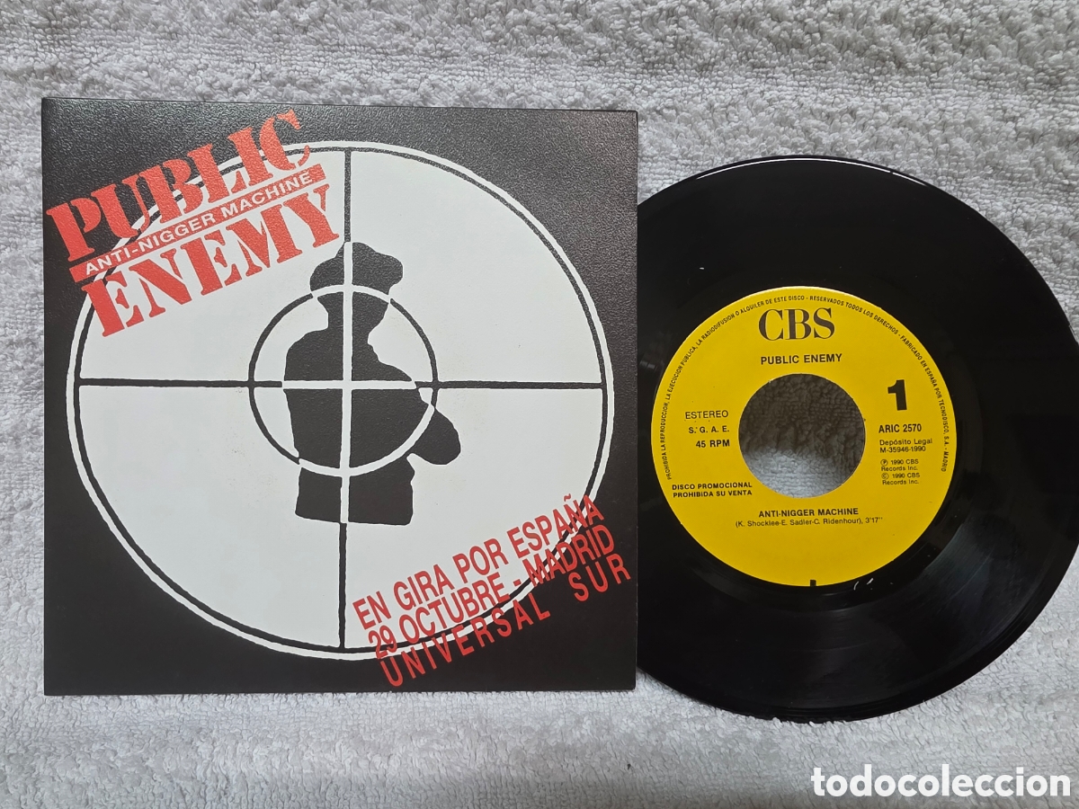 Discos de vinilo: Public Enemy&nbsp;&ndash;&nbsp;Anti-Nigger Machine 1990 Promo espa&ntilde;ol