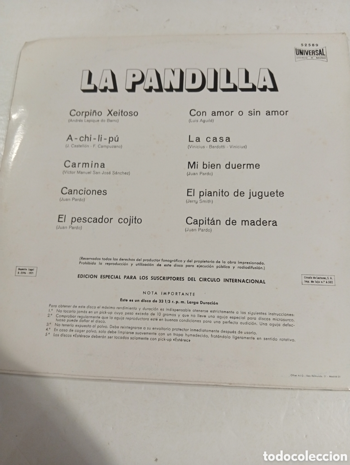 Discos de vinilo: La Pandilla Edici&oacute;n especial C&iacute;rculo de Lectores - Foto 2