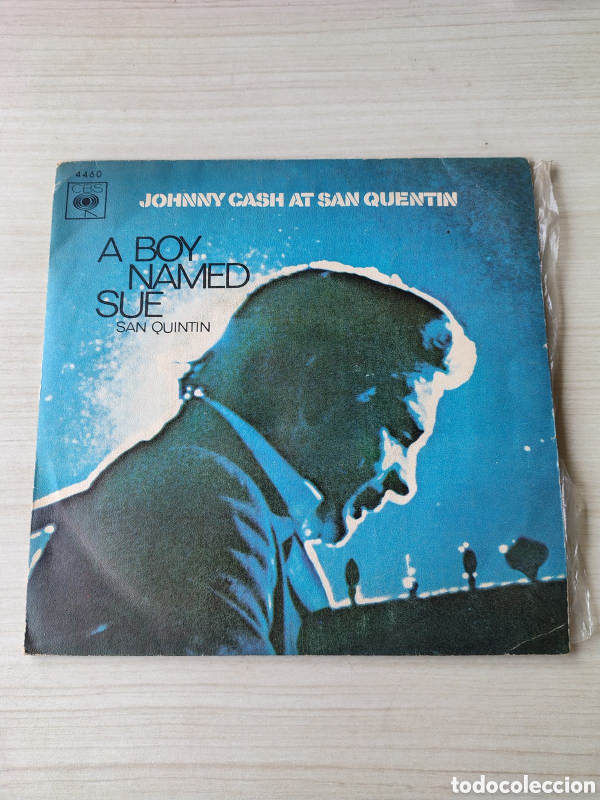 Discos de vinilo: JOHNNY CASH At San Quentin A boy named Sue / San Quentin ( 1970 CBS ESPA&Ntilde;A )