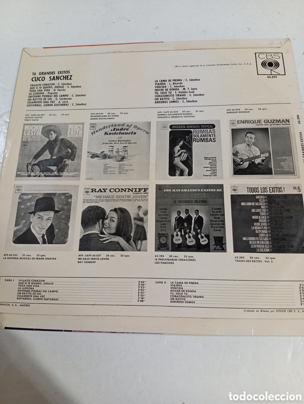 Discos de vinilo: Cuco S&aacute;nchez 16 grandes &eacute;xitos - Foto 2