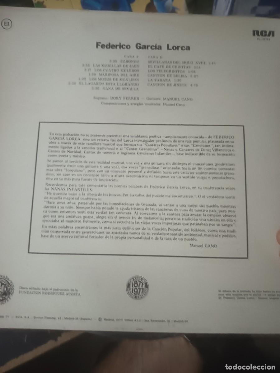 Discos de vinilo: DISCO LP FEDERICO GARCIA LORCA - Foto 2